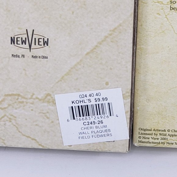 New View Cheri Blum Wall Plaque Decor Flowers Garden Field Set of 4 - Picture 7 of 9